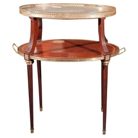 French Mahogany Two-Tier Stand, Louis XVI Style