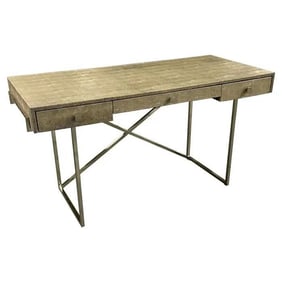 Modern Karl Springer Faux Shagreen Desk, Chrome