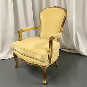 French Louis XVI Jansen Bergere, Velvet, Giltwood