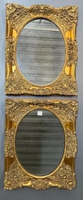 Pair Louis XV Style Carved Wall Console Mirrors