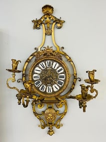 Bronze Sconce Cartel Clock, Lerolle Freres, Paris