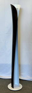 Vintage MCM Italian Lacquered Floor Lamp, Artemide: Vintage Mid-Century Modern Italian Lacquered Floor Lamp, Artemide, Labeled ItalyA 'Cadmo' floor light by Karim Rashid for Artemide, ItalyA curved aluminum panel envelopes and releases soft indirect li