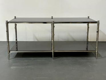 Modern Two-Tier Bagues Style Coffee Table, Granite
