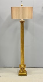 French Regency Giltwood Floor Lamp, Hand Carved