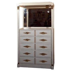 French Empire Vanity by Grosfeld House, Gilt Trim