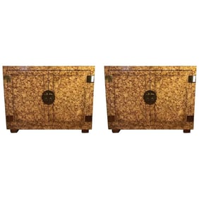 Pair Tortoise Shell Cabinets, Possibly Mastercraft