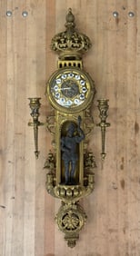 French Cartel Clock, Bronze, Stamped