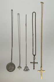 Group of Five Necklaces, Silver