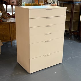 Cappellini Milan, White Modern Highboy Dresser or File Cabinet