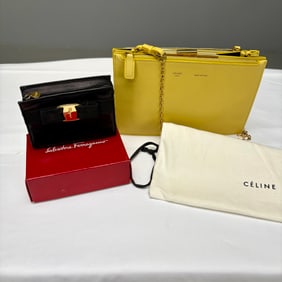 Purses, Celine and Ferragamo, like new