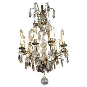 Chandelier with Brass Frame and Candelabra Arms