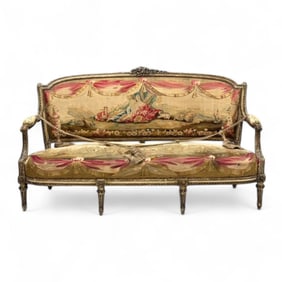 Louis XVI Wood and Tapestry Sofa