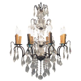 Copper Designed Metal and Crystal Chandelier