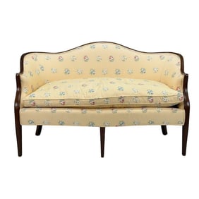 Georgian Style Wood and Fabric Settee or Loveseat