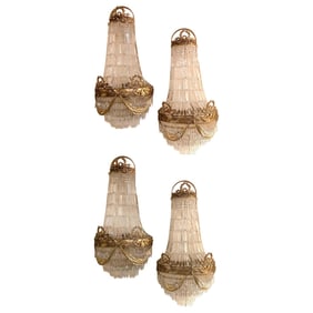Louis XVI Style Wall Sconces, Basket Form