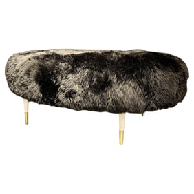 MCM Sheepskin Ottoman by Bradley Hughes