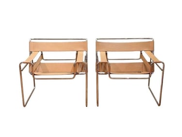 Marcel Breuer Wassily Style Leather Chairs