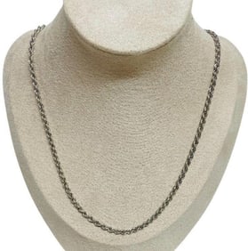 14K White Gold Rope Chain Necklace 5.75 grams
