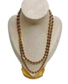14KT Rose Gold Beaded Necklace 71.2 grams, Newish