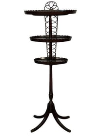 Georgian Style Mahogany Tri-Shelf Desert Stand
