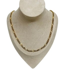 14K Figaro Chain Necklace 27.6 grams. Fine Condition