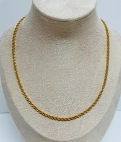14K Rope Chain Necklace 5.1 grams New Condition.