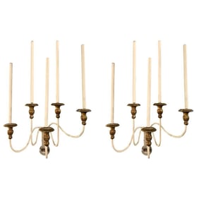 Pair of Hollywood Regency Maison Jansen Sconces