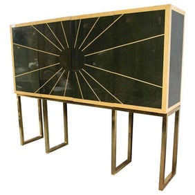 Parzinger Cabinet on Bronze Stand Sunburst Design