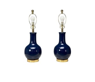 Pair of Table Lamps in Indigo