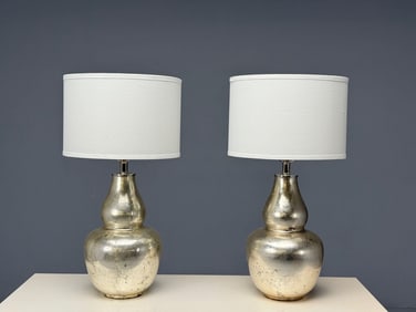 Pair of Mercury Glass Table Lamps