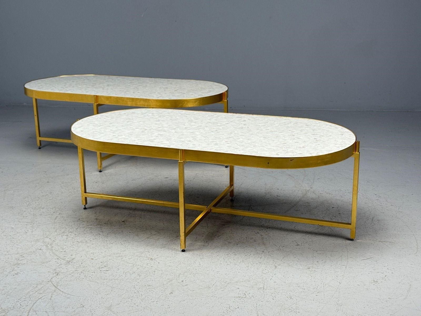 Pair Large Hollywood Regency Style Coffee Tables (1 of 11)