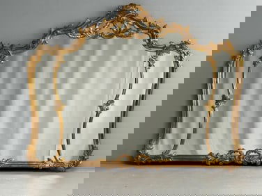 Gilt Gold Over the Mantle Mirror