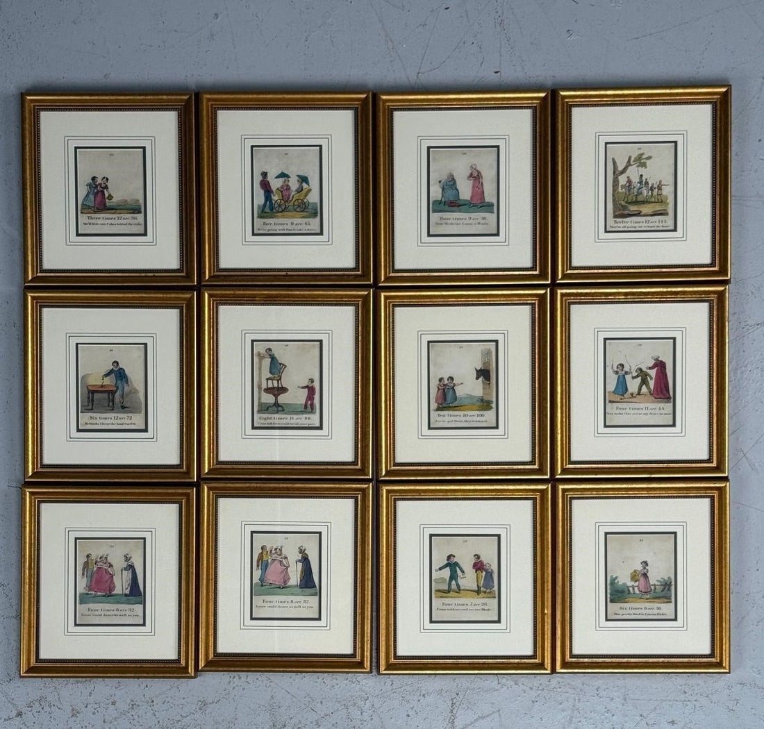 Set of 12 "Times Table" Lithographs (1 of 7)