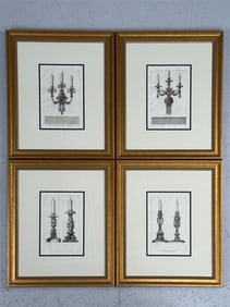 Set of 4 Candlestick and Sconce Prints