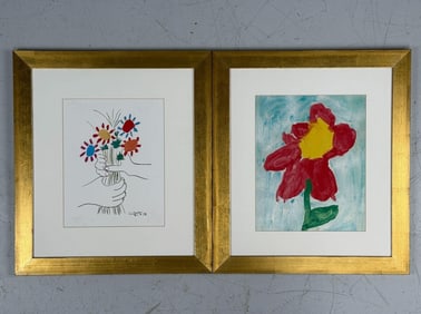 Set of Prints with Flowers