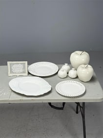 Collection of White Table Top Decor