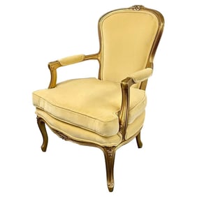French Louis XVI Jansen Style Bergere,arm / accent chair, velvet, giltwood