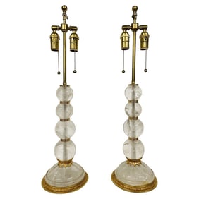 A pair of Baques Rock Crystal Table lamps