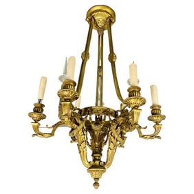 Louis XVI 19th century dore bronze chandelier