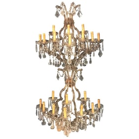 Pair of Venetian Crystal Ten Lights Wall Sconces