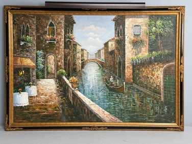 M. Chapot Canal Scene Painting