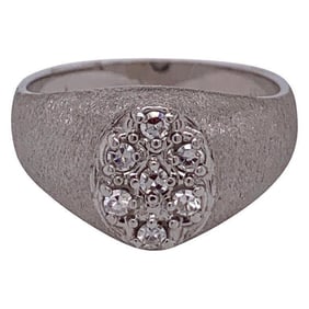 14k White Gold Diamond Cluster Ring 1.5 Ct 12 Gram