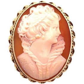 14 Karat Yellow Gold Cameo Pendant and Brooch 5.7g