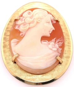 14 Karat Yellow Gold Cameo Pendant and Brooch