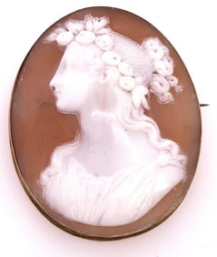 14 Kt Yellow Gold Cameo Pendant and Brooch 12.3g