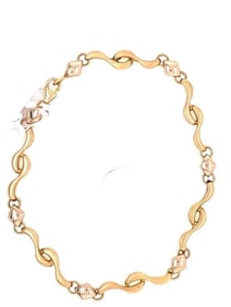 14 Karat Yellow Gold Fancy Link Bracelet 7g