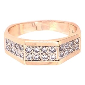 14 Kt Yellow Gold Ring with Diamonds, 5.8 Grams