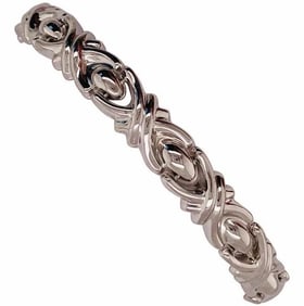 14 Karat White Gold Link Bracelet, Italy 10g