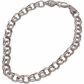 14 Karat White Gold Link Bracelet 5g