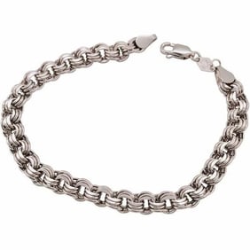 14 Karat White Gold Link Bracelet 5g
